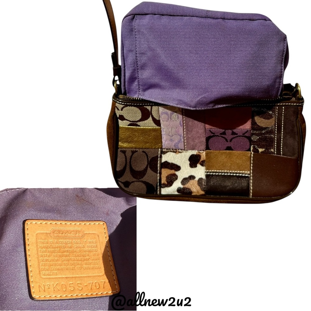 Coach Rare 7071 Legacy Holiday Vintage 2005 Patchwork Demi Baguette Shoulder Bag - Picture 11 of 16